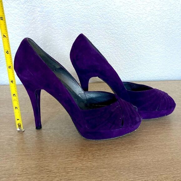 Stuart Weitzman Purple Suede Heels 8.5 - Picture 4 of 10